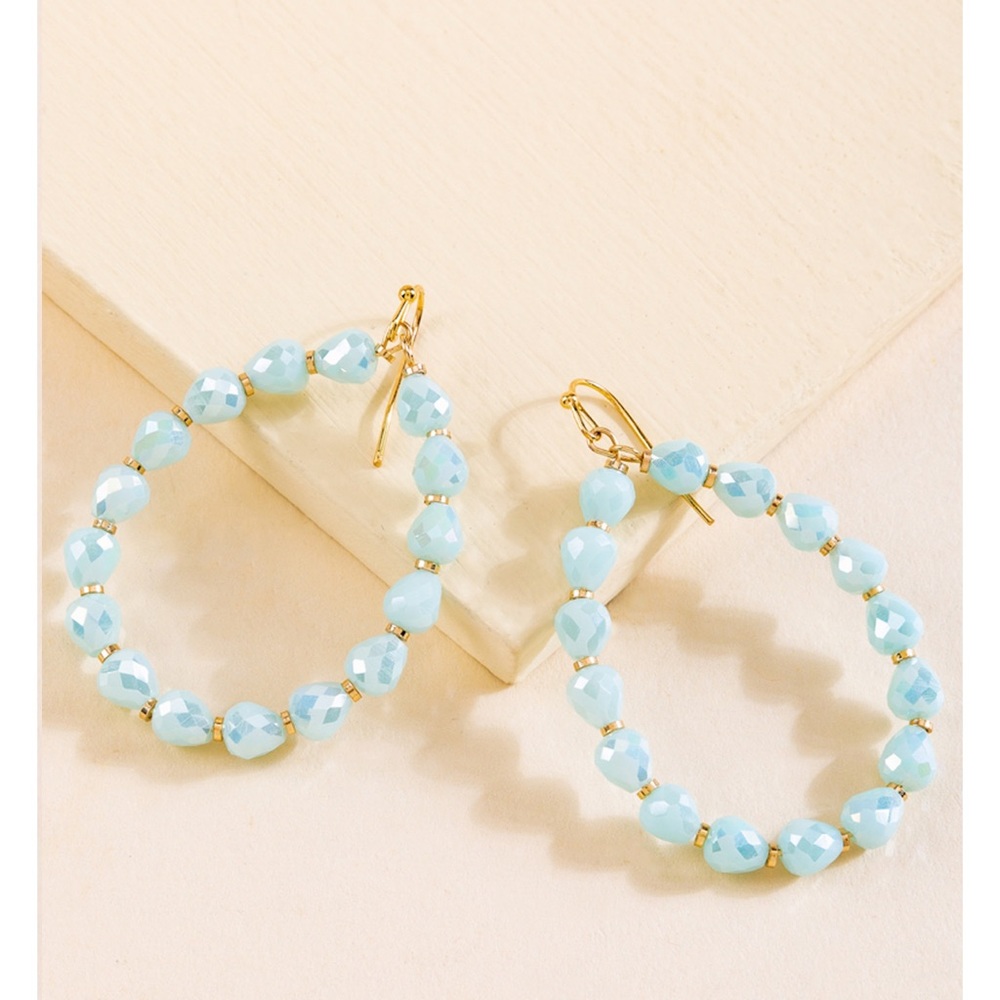 Sandra Large Beaded Teardrop Earrings From Francesca’s